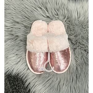 NEW Cat & Jack Youth Girls Pink Zoie Flip Sequin Slide Slippers Size L‎ (4/5)
